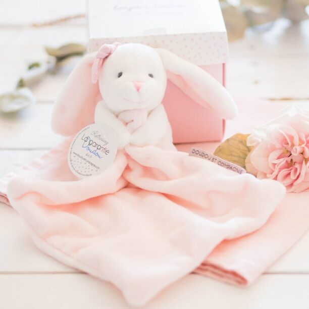 Preţ Doudou Gift Set Pink Rabbit set cadou pentru nou-nascuti si copii 1 buc