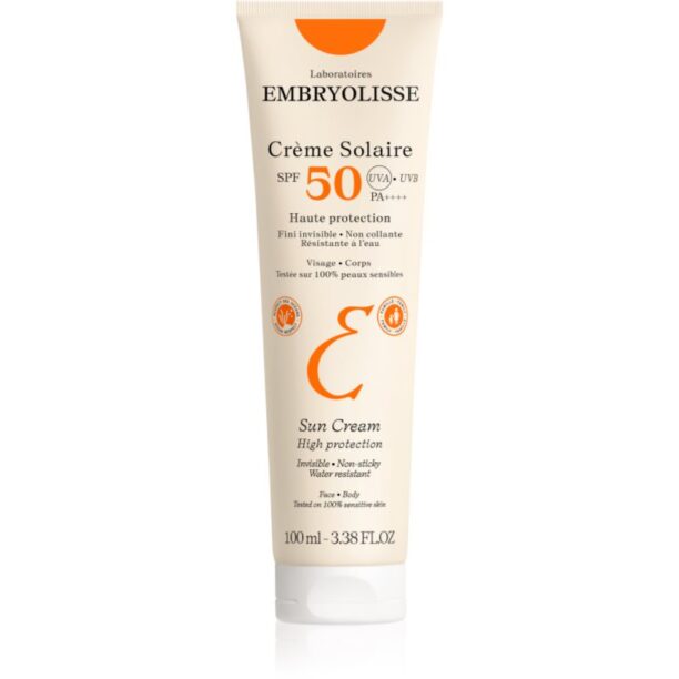 Embryolisse Crème Solaire crema pentru protecție solară rezistenta la apa SPF 50 100 ml preţ