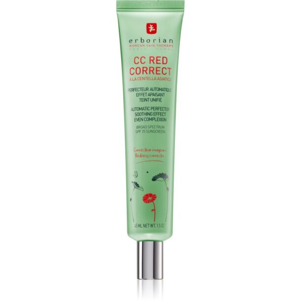 Erborian CC Red Correct cremă CC împotriva roșeții tenului SPF 25 45 ml