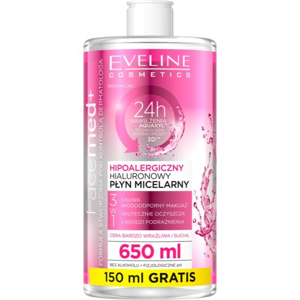 Eveline Cosmetics FaceMed+ apa pentru curatare cu particule micele 650 ml preţ