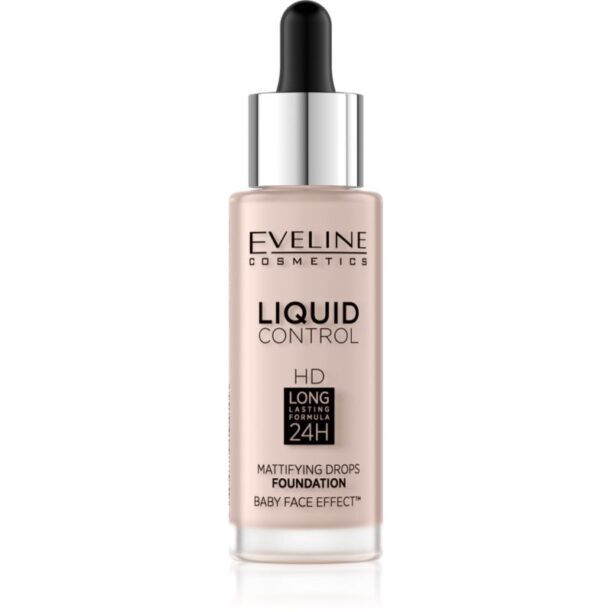 Eveline Cosmetics Liquid Control fond de ten lichid  pipeta culoare 005 Ivory 32 ml preţ