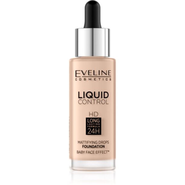 Eveline Cosmetics Liquid Control fond de ten lichid  pipeta culoare 030 Sand Beige 32 ml