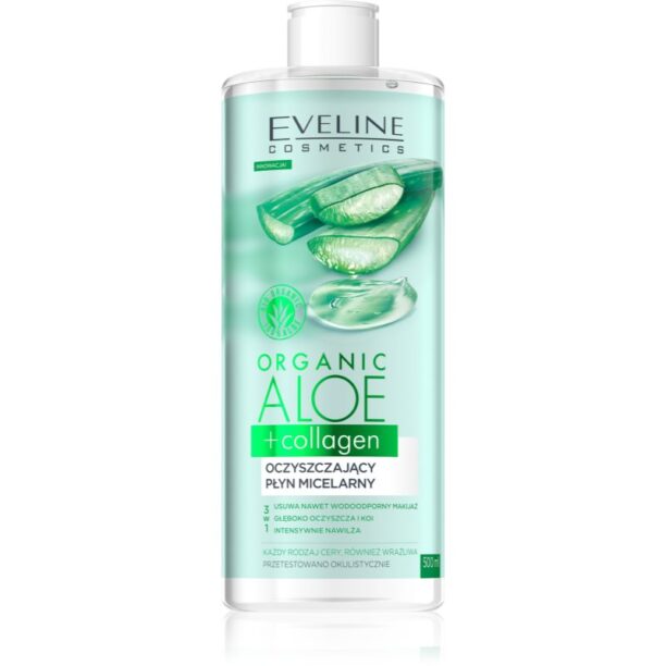 Eveline Cosmetics Organic Aloe+Collagen apa pentru curatare cu particule micele 500 ml preţ