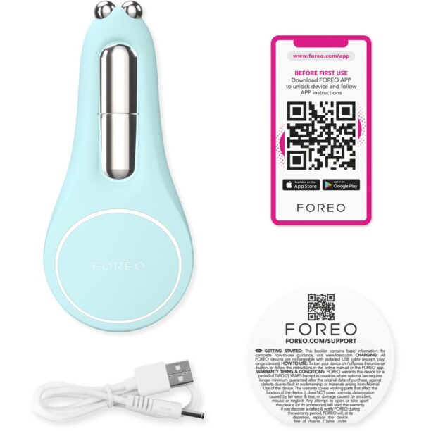 Original FOREO BEAR™ 2 eyes & lips dispozitiv de tonifiere cu microcurenți zona ochilor si a buzelor Arctic Blue 1 buc