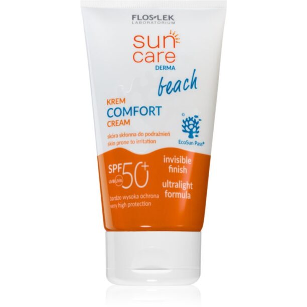 FlosLek Laboratorium Sun Care Derma Beach crema fata iluminatoare de protectie SPF 50+ 50 ml preţ