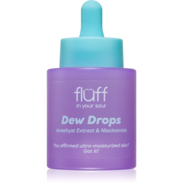 Fluff Dew Drops ser hidratant cu niacinamidă Amethyst Extract 30 ml