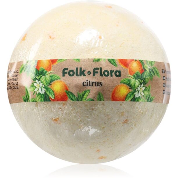 Folk & Flora Citrus bombă de baie cu efect revigorant 130 g preţ