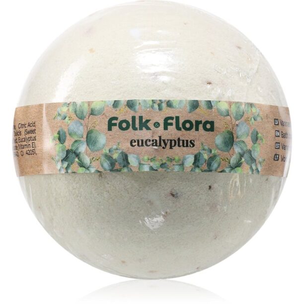 Folk & Flora Eucalyptus bombă de baie cu efect calmant 130 g preţ