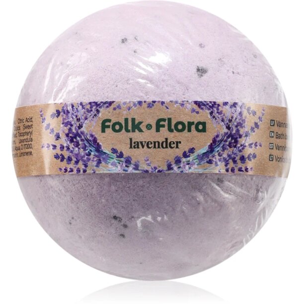 Folk & Flora Lavender bombă de baie cu efect calmant 130 g preţ