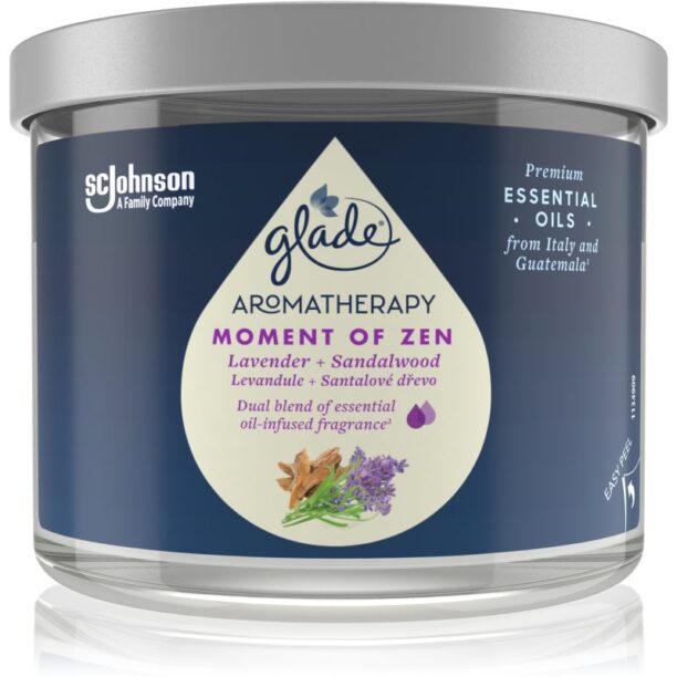 GLADE Aromatherapy Moment of Zen lumânare parfumată Lavender + Sandalwood 260 g preţ