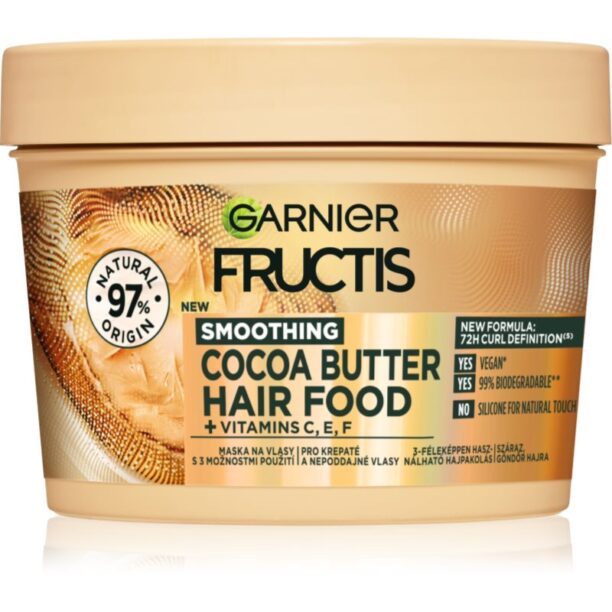 Garnier Fructis Cocoa Butter Hair Food masca de par hranitoare cu unt de cacao 390 ml