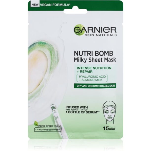 Garnier Skin Naturals Nutri Bomb mască textilă nutritivă pentru tenul uscat 32 g preţ