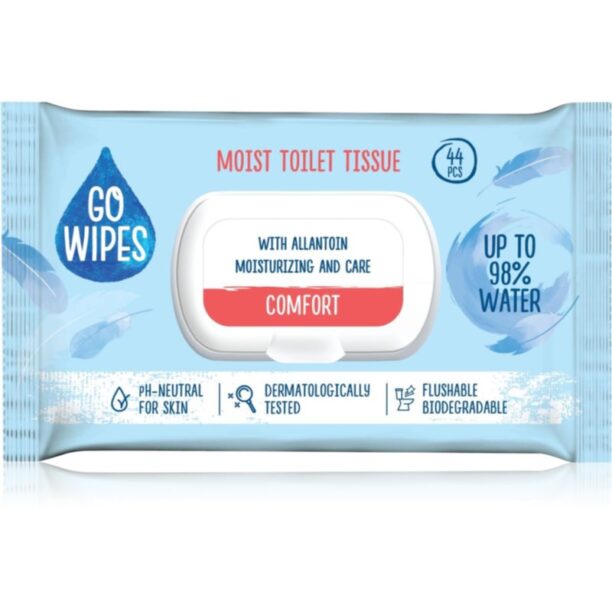 GoWipes Comfort hârtie igienică umedă pentru piele sensibila 44 buc