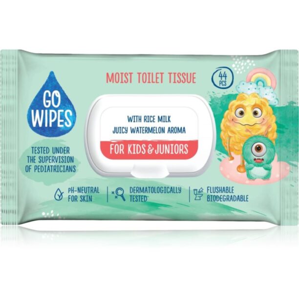 GoWipes For Kids & Juniors hârtie igienică umedă pentru piele sensibila 44 buc