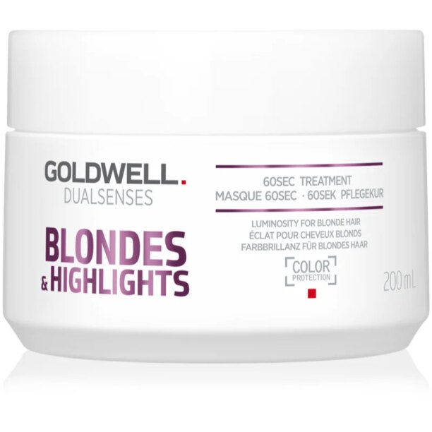 Goldwell Dualsenses Blondes & Highlights masca pentru regenerare neutralizeaza tonurile de galben 200 ml