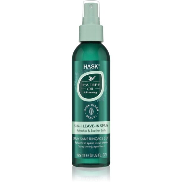 HASK Tea Tree Oil & Rosemary spray care nu necesita clatire pentru un scalp uscat