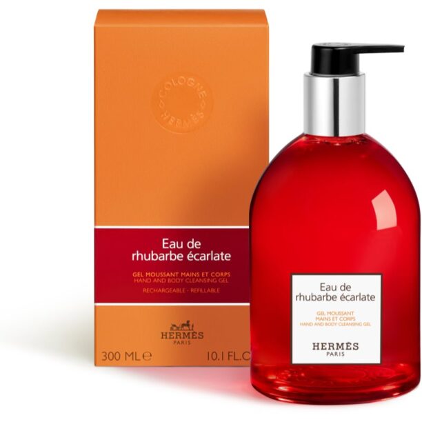 Cumpăra HERMÈS Le Bain Eau de rhubarbe écarlate gel de curățare pentru maini si corp unisex 300 ml