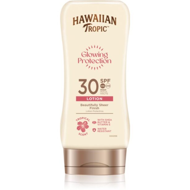 Hawaiian Tropic Glowing Protection Beautifully Sheer Finish lotiune pentru bronzat SPF 30 180 ml preţ