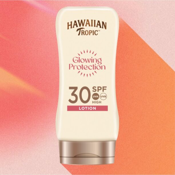 Cumpăra Hawaiian Tropic Glowing Protection Beautifully Sheer Finish lotiune pentru bronzat SPF 30 180 ml