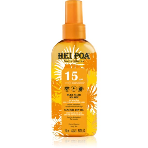 Hei Poa Tahiti Monoi Oil ulei de bronzat pentru piele uscata SPF 15 150 ml