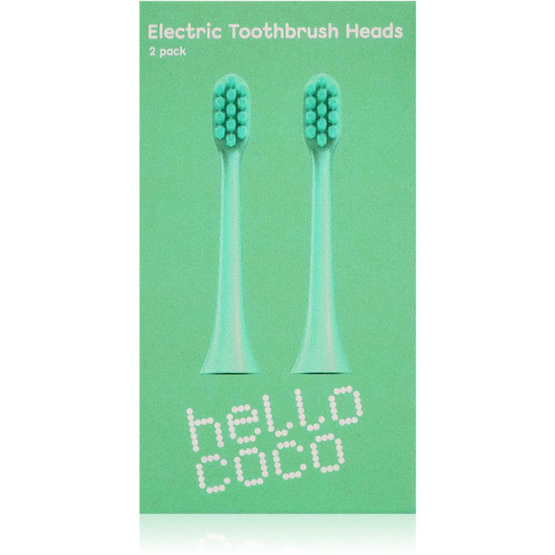 Hello Coco Electric Toothbrush Heads Green capete de schimb pentru periuta de dinti 2 buc