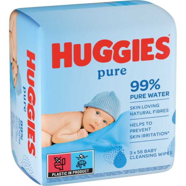 Huggies Pure servetele pentru curatare 3x56 buc