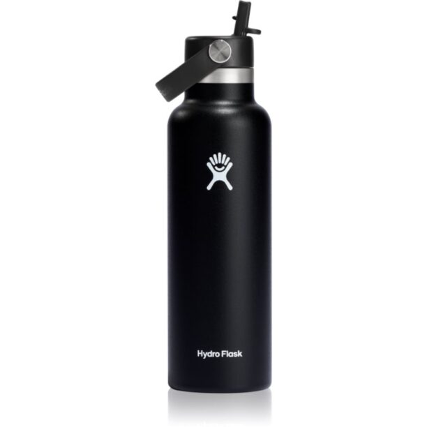 Hydro Flask Standard Mouth Straw Cap sticlă termos culoare Černá 621 ml