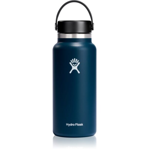 Hydro Flask Wide Mouth Flex Cap sticlă termos culoare Dark Blue 946 ml