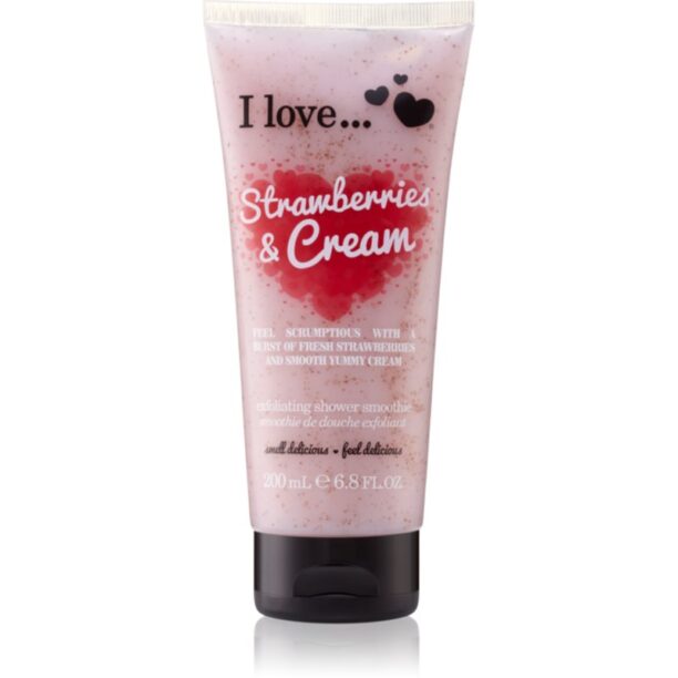 I love... Strawberries & Cream gel de dus exfoliant 200 ml