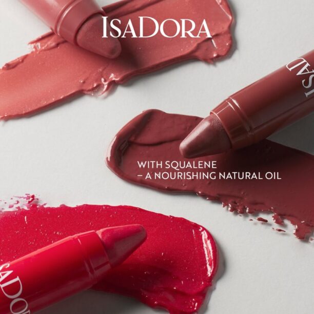 Original IsaDora Glossy Lip Treat Twist Up Color ruj hidratant culoare 12 Rhubarb Red 3.3 g