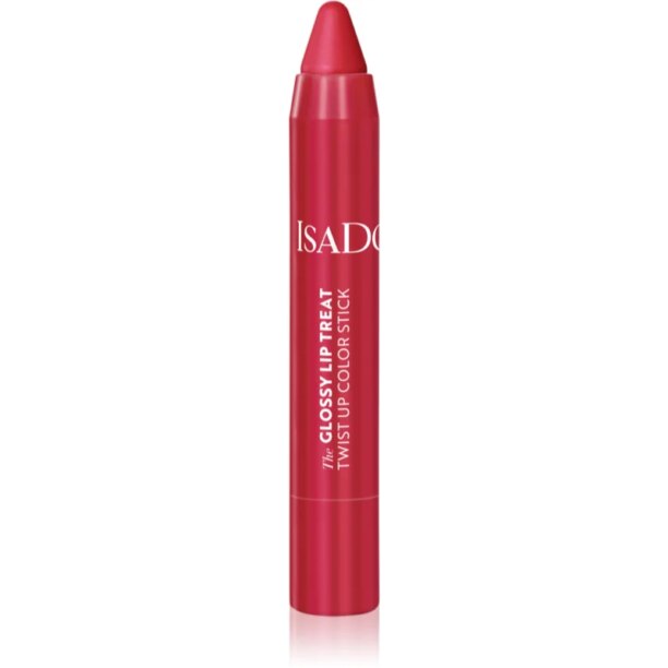 IsaDora Glossy Lip Treat Twist Up Color ruj hidratant culoare 12 Rhubarb Red 3.3 g