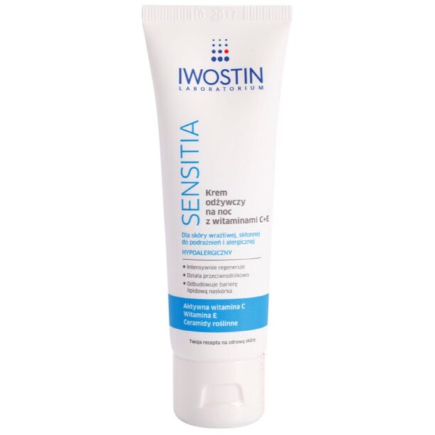 Iwostin Sensitia crema de noapte nutritiva cu vitamine C si E pentru piele sensibila si alergica 50 ml preţ