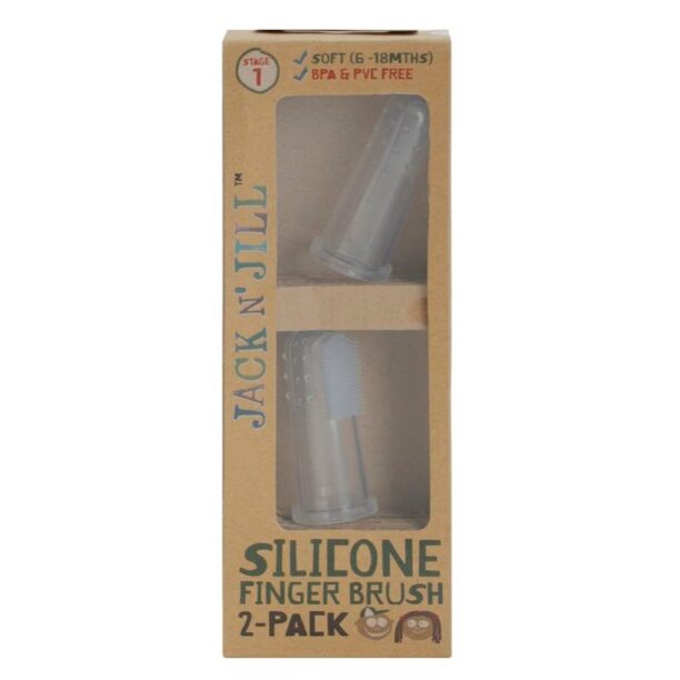 Jack N’ Jill Silicone periuta de dinti pentru deget pentru copii fin 6 - 18 luni 2 buc preţ