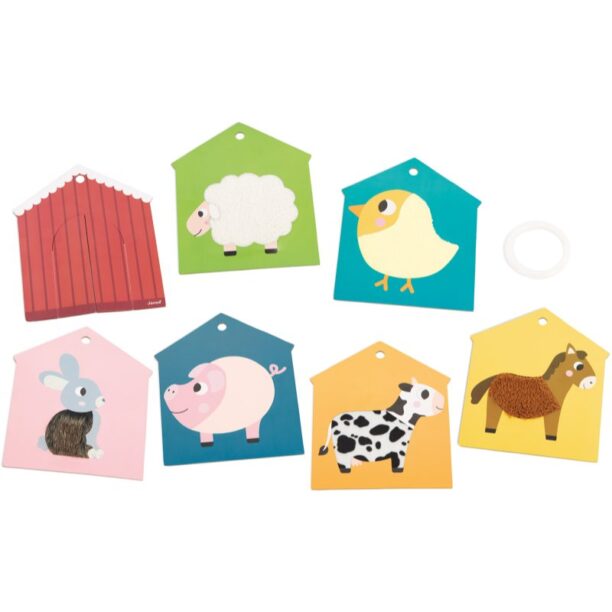 Janod Tactile Cards jucărie cu activități Farm 12 m+ 6 buc preţ