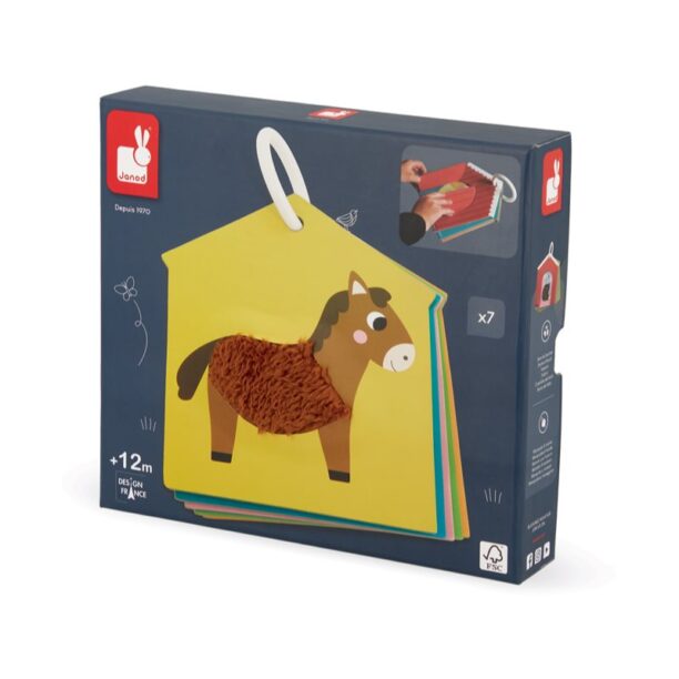 Preţ Janod Tactile Cards jucărie cu activități Farm 12 m+ 6 buc