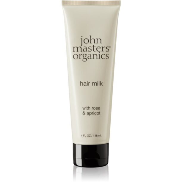 John Masters Organics Rose & Apricot Hair Milk lapte pentru par ce nu necesita clatire pentru varfuri deteriorate 118 ml preţ