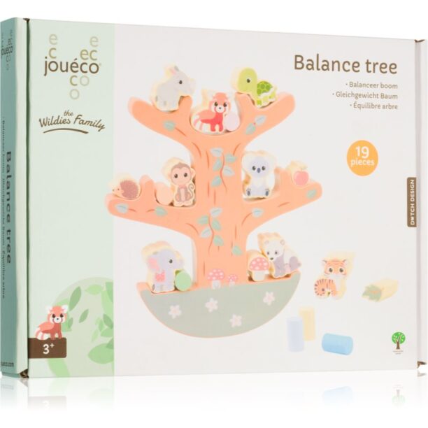 Jouéco The Wildies Family Balance Tree joc din lemn 36 m+ 19 buc