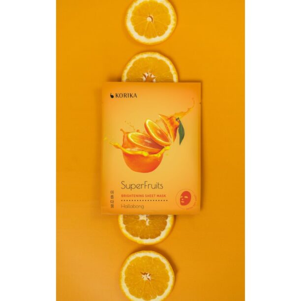 Preţ KORIKA SuperFruits Hallabong - Set of 5 Brightening Face Sheet Masks set de măști de față la un preț mai avantajos pentru o piele mai luminoasa Hallab