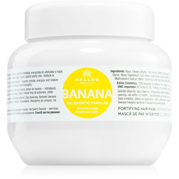 Kallos KJMN Professional Banana mască fortifiantă cu complex de multivitamine 275 ml