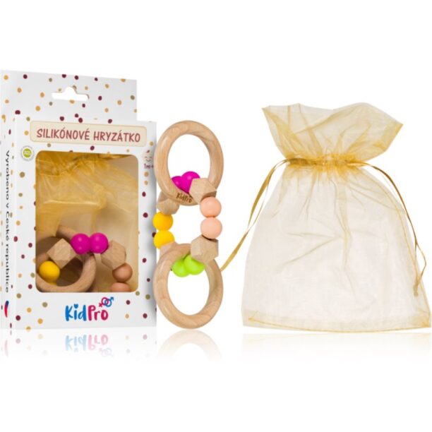 KidPro Teether & Rattle Fruit Mix jucărie pentru dentiție cu zornăitoare 1 buc