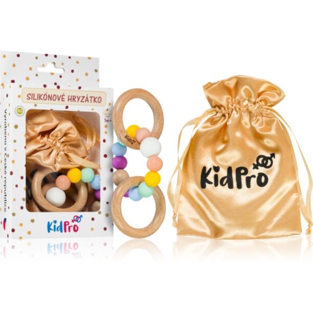 KidPro Teether & Rattle Fruit Mix jucărie pentru dentiție cu zornăitoare Rainbow 1 buc