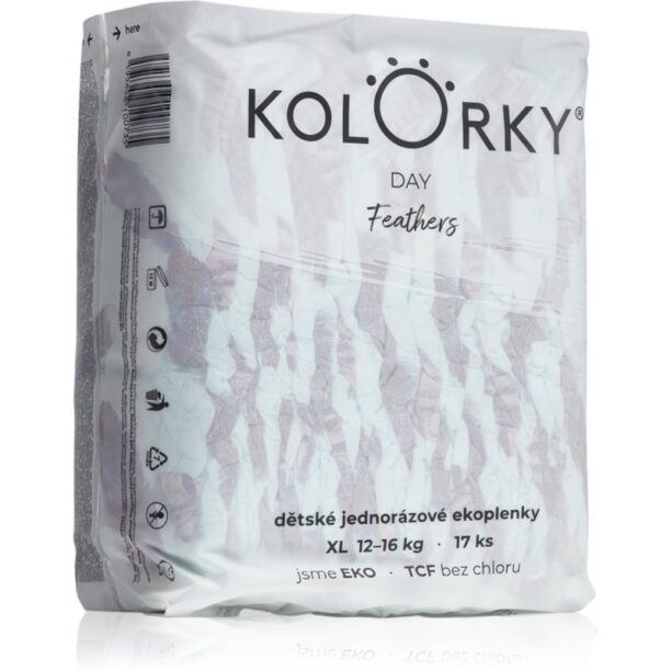 Kolorky Day Feathers scutece ECO de unică folosință marimea XL 12-16 Kg 17 buc preţ