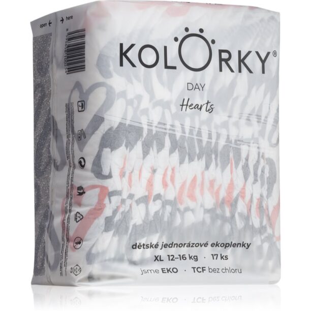 Kolorky Day Hearts scutece ECO de unică folosință marimea XL 12-16 Kg 17 buc preţ