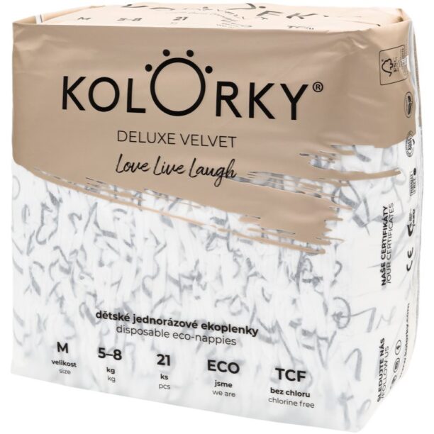 Kolorky Deluxe Velvet Love Live Laugh scutece ECO de unică folosință marimea M 5-8 Kg 21 buc preţ