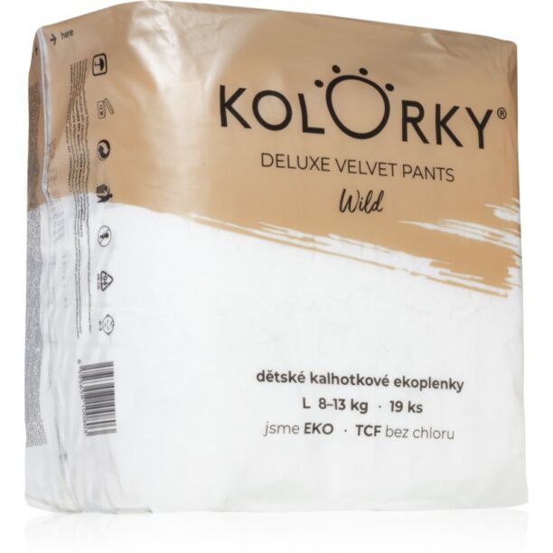 Kolorky Deluxe Velvet Pants Wild scutece de unică folosință tip chiloțel marimea L 8-13 Kg 19 buc preţ