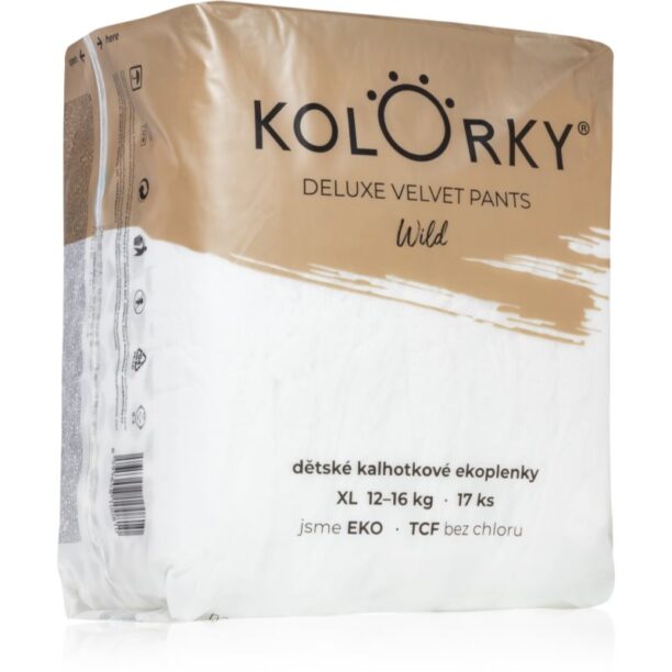 Kolorky Deluxe Velvet Pants Wild scutece de unică folosință tip chiloțel marimea XL 12-16 Kg 17 buc preţ