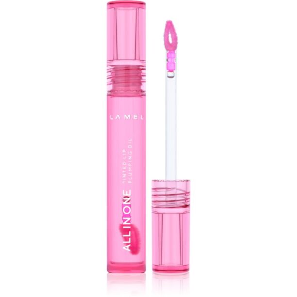 LAMEL All in One Lip Tinted Plumping Oil ulei nuanțator pentru buze pentru volum maxim № 402 Pink Sparkle 3 ml preţ