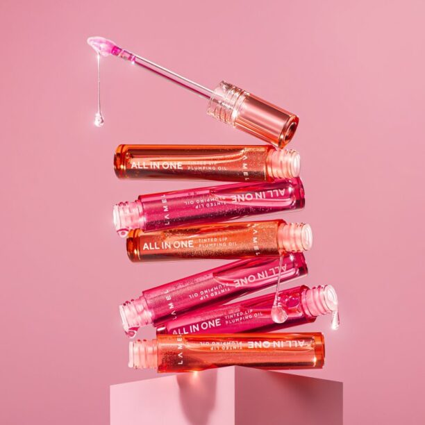 Cumpăra LAMEL All in One Lip Tinted Plumping Oil ulei nuanțator pentru buze pentru volum maxim № 402 Pink Sparkle 3 ml