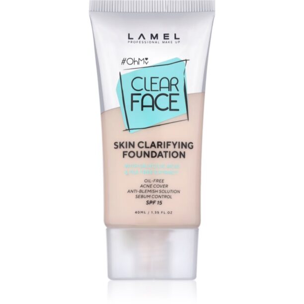 LAMEL OhMy Clear Face fond de ten cu acoperire ridicată pentru pielea problematică și grasă culoare 401 40 ml preţ