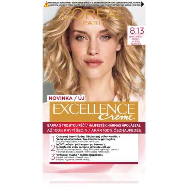 L’Oréal Paris Excellence Creme culoare par culoare 8.13 Blond Clair Beige 1 buc preţ